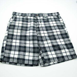 Amazon Essentials Slim 9" Shorts / Charcoal & White Plaid / Men's 36